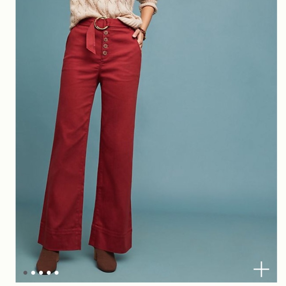 Anthropologie Cassidy Belted Wide-Leg Pants
